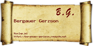 Bergauer Gerzson névjegykártya